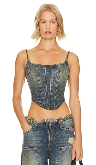 H:ours Sevilla Corset Tank In Tinted Dark Indigo