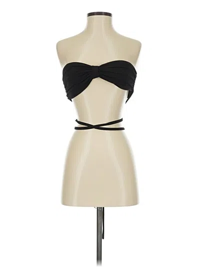 Pre-owned H:ours Sleeveless Top Black Strapless Neckline Tops
