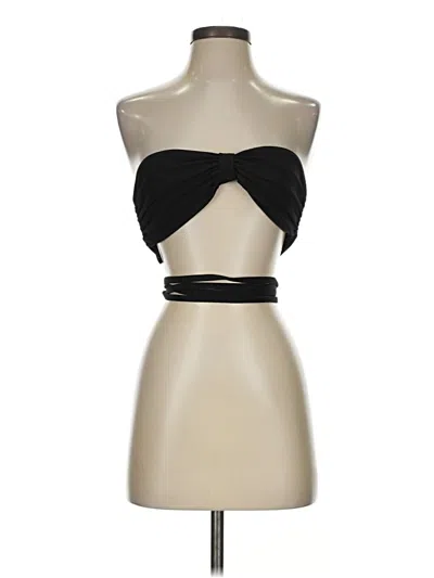Pre-owned H:ours Sleeveless Top Black Strapless Neckline Tops