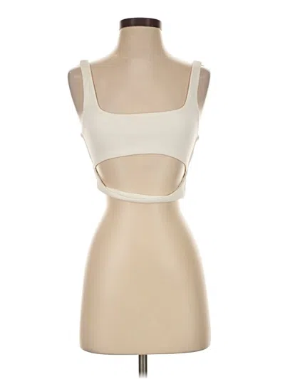Pre-owned H:ours Sleeveless Top Ivory Strapless Neckline Tops