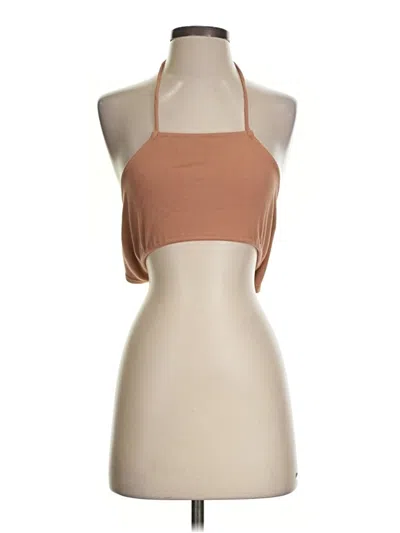 Pre-owned H:ours Tank Top Brown Halter Neckline Tops