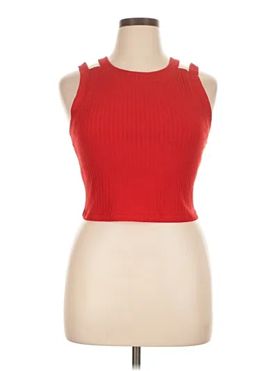 Pre-owned H:ours Tank Top Red Halter Neckline Tops