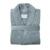 House Babylon Bathrobe - Velour Grey In Grey