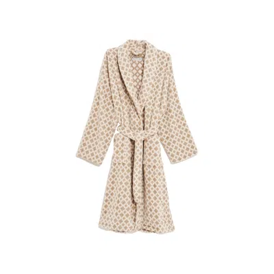 House Babylon Bathrobe - Velour Pixel In Neutral