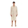 House Babylon Gold Bathrobe - Velour Egret In Gold