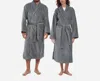 House Babylon Unisex Velour Bathrobe In Grey