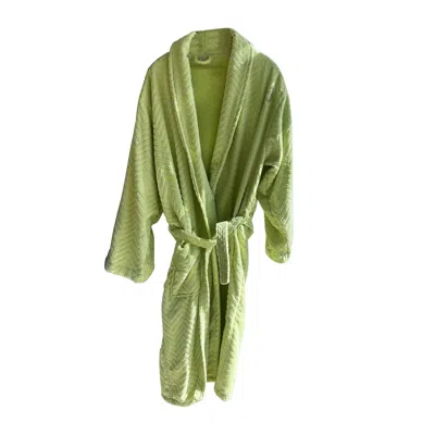 House Babylon Yellow / Orange Bathrobe - Velour Lime In Yellow/orange