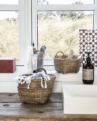 House Doctor Woven Brown Basket With Handles