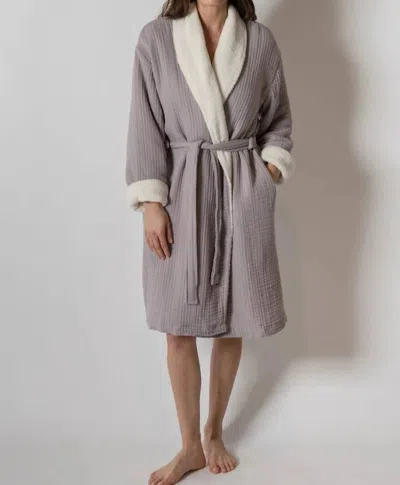 House No.23 Alaia Sherpa Robe In Dusty Lavender