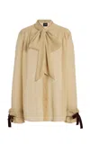 House Of Aama Bow-detailed Chiffon Shirt