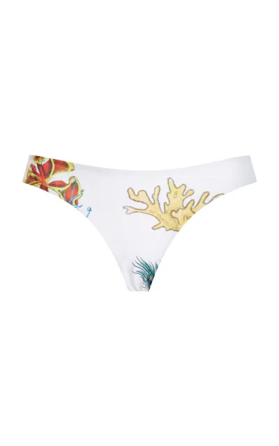 House Of Aama Exclusive Joan Printed Bikini Bottom In White