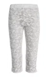 House Of Aama Floral Lace Capri Pants In White