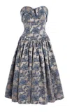 House Of Aama Louise Cotton-blend Jacquard Midi Dress