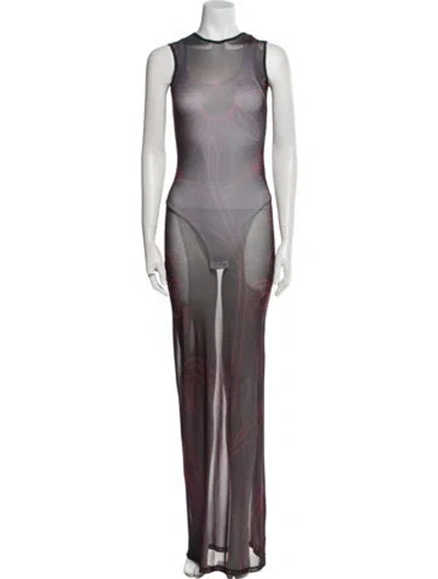 Pre-owned House Of Aama Nylon Long Dress In Black