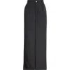 House Of Aama Pinstripe High Waist Wool & Cotton Gabardine Trousers In Black