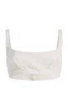 House Of Aama Toni Cotton Bralette In Neutral