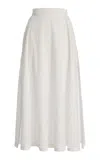 House Of Aama Toni Cotton Midi Skirt In White