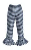 House Of Aama Toni Silk Capri Pants In Green