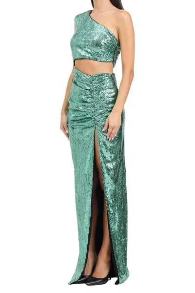 House Of Amen Long Sequin Dress - Green In Blue