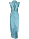 HOUSE OF AMEN LONG TURQUOISE STRETCH LYCRA DRESS