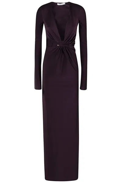 House Of Amen Lycra Piercing Dress In Purple