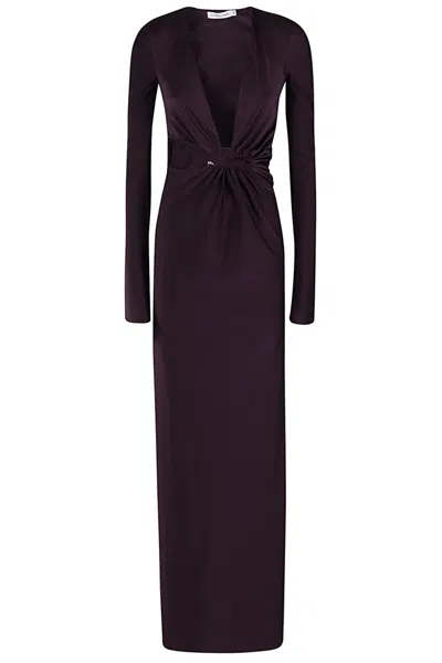 House Of Amen Lycra Piercing Dress In Purple
