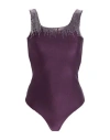 House Of Amen Woman Bodysuit Purple Size 6 Polyamide, Elastane