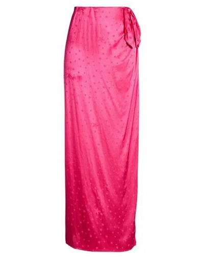 House Of Amen Woman Maxi Skirt Fuchsia Size 8 Acrylic, Viscose In Pink