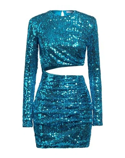 House Of Amen Woman Mini Dress Azure Size 8 Polyester In Blue