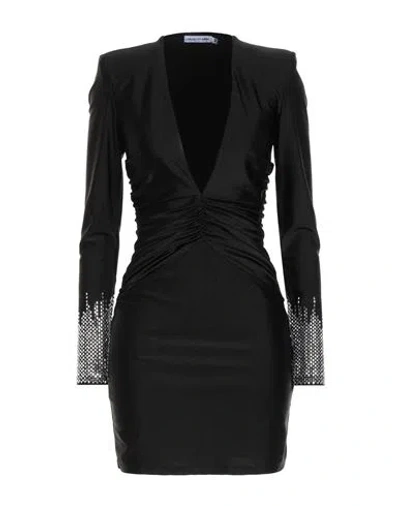 House Of Amen Woman Mini Dress Black Size 4 Polyamide, Elastane, Glass