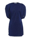 House Of Amen Woman Mini Dress Blue Size 6 Polyamide, Metallic Fiber In Blue