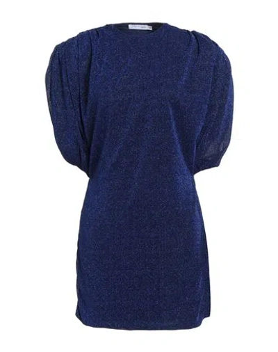House Of Amen Woman Mini Dress Blue Size 6 Polyamide, Metallic Fiber