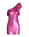 House Of Amen Woman Mini Dress Fuchsia Size 6 Polyester, Polyurethane, Elastane In Pink