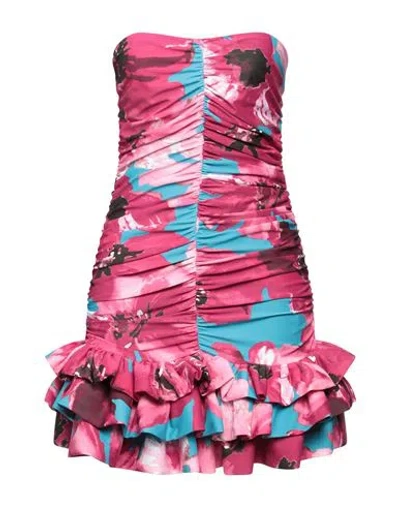 House Of Amen Woman Mini Dress Fuchsia Size 8 Polyamide, Elastane, Aluminum In Pink