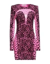 House Of Amen Woman Mini Dress Fuchsia Size 8 Polyamide, Elastane In Pink