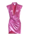 House Of Amen Woman Mini Dress Fuchsia Size 8 Polyester, Polyurethane, Elastane, Aluminum In Pink