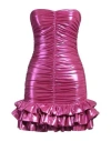 House Of Amen Woman Mini Dress Fuchsia Size 8 Polyester, Polyurethane, Elastane In Pink