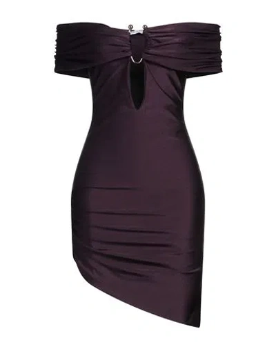 House Of Amen Woman Mini Dress Plum Size 6 Polyamide, Elastane