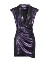 House Of Amen Woman Mini Dress Purple Size 8 Polyester, Polyurethane, Elastane, Aluminum