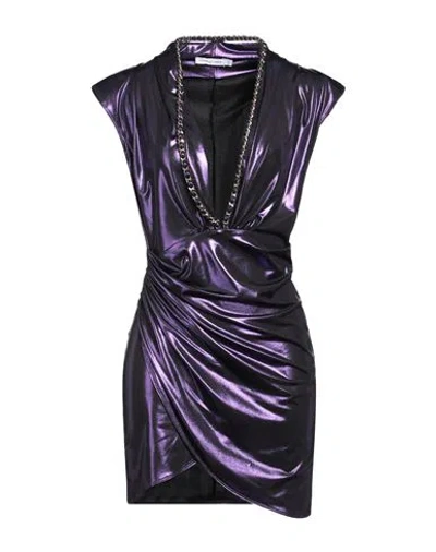 House Of Amen Woman Mini Dress Purple Size 8 Polyester, Polyurethane, Elastane, Aluminum In Purple
