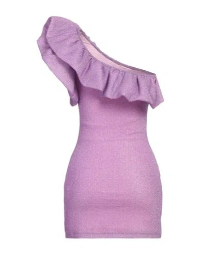 House Of Amen Woman Mini Dress Purple Size 6 Polyamide, Metallic Polyester