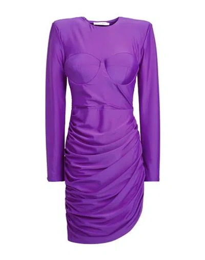 House Of Amen Woman Mini Dress Purple Size 8 Polyamide, Elastane