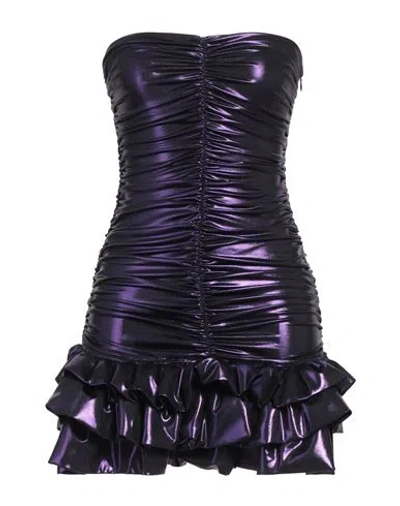 House Of Amen Woman Mini Dress Purple Size 6 Polyester, Polyurethane, Elastane