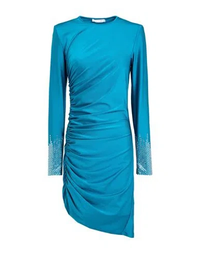 House Of Amen Woman Mini Dress Turquoise Size 8 Polyamide, Elastane In Blue