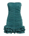 House Of Amen Woman Mini Dress Turquoise Size 8 Polyamide, Metallic Polyester, Polyester In Blue