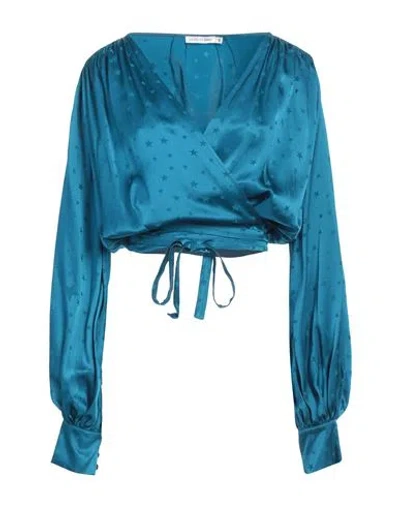 House Of Amen Woman Top Deep Teal Size 4 Acrylic, Viscose In Green
