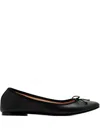 House Of Ballerinas Bow-detail Leather Ballet Flats In Multi