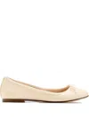 House Of Ballerinas Bow-detail Patent Leather Ballet Flats In Sand
