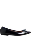 House Of Ballerinas Charlotte Bow-detail Ballet Flats In Black