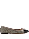 House Of Ballerinas Ines Quilted Cap-toe Ballet Flats In Brown